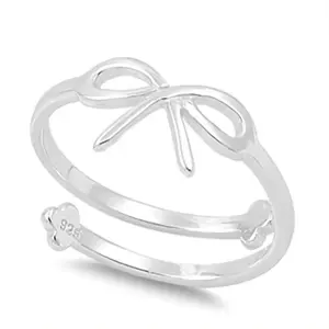 Hot Selling 925 Sterling Silver Handmade Bow Beautiful Plain Silver Ring At Wholesale Factory Cost From Indian Supplier