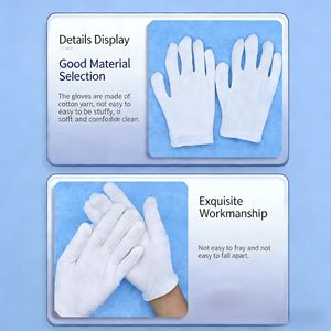 Guantes Blancos de Algodón 100% con Forro Elástico Suave, Venta al Por Mayor con Bordado y Colores Personalizados, Guantes para Uso en Exteriores - Product Image 5