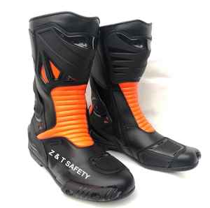 Bottes de moto en cuir pour hommes, design unique et tendance, qualité supérieure, doublure en mesh respirant, style course, ventilées, blanches - Product Image 2