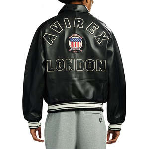 Luxury Customize USA Icon Flight Avirex Bomber <b>Leather</b> <b>Jacket</b> 100% Genuine Cowhide <b>Leather</b> <b>Jacket</b> With Customized OEM ODM - Product Image 4