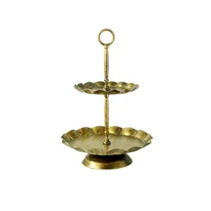 Luxuries Golden Brass <b>3</b> <b>Tier</b> <b>Cake</b> <b>Stand</b> Decorative Embossed Metal Fruit Bowl & Vintage Style & Party Serving Tray Handcrafted - Product Image 4