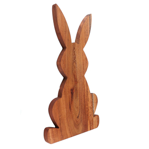 Funny Bunny Shaped Wooden Serving Board Acacia Wood Cutting Board WoodePlatter Charcuterie Board Easter <b>Gift</b> for Kids and Family - Product Image 2