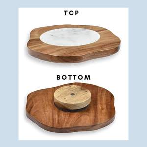 Tabla Giratoria para Quesos y Charcutería, Soporte para Pasteles, Centro de Mesa, Plato Giratorio de Piedra Natural Multiusos - Product Image 2