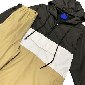 Ensemble veste et pantalon résistant à la pluie avec capuche, cordon de serrage amovible à la taille, poches zippées, coupe-vent, survêtement - Product Image 2