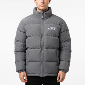Veste matelassée d'hiver décontractée pour homme, col montant, fermeture éclair, coupe-vent, isolée, coupe classique, pour l'extérieur par temps froid - Product Image 5
