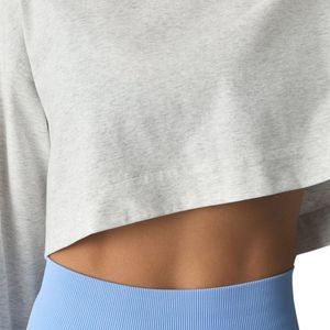 Sudadera Corta para Mujer, Manga Larga, Corte Holgado, Informal, para Gimnasio y Entrenamiento, Algodón Suave, Ropa Deportiva, Logotipo Personalizado, OEM, Venta al Por Mayor - Product Image 2