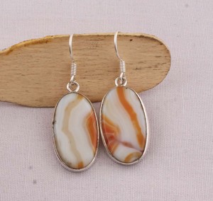 925 <b>Sterling</b> <b>Silver</b> Jasper <b>Earrings</b> Natural Black and White Gemstone Marquise <b>Dangle</b> <b>Earrings</b> Handmade Jewelry Wholesale - Product Image 1