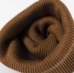 Bonnet unisexe en tricot jacquard 100% acrylique côtelé couleur unie avec revers réglable, style décontracté pour adultes 56-58CM - Product Image 3