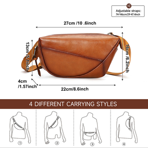 Bolso de Hombro de Cuero Vintage para Hombre, Mochila Deportiva de Viaje, Riñonera de Cuero, Bolso de Pecho de Cuero Genuino para Hombre - Product Image 5