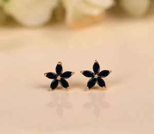 <b>Black</b> Moissanite Diamond Flower <b>Stud</b> <b>Earring</b> 925 Sterling Silver Classic Womens Customized <b>Earring</b> Gift For Her - Product Image 4