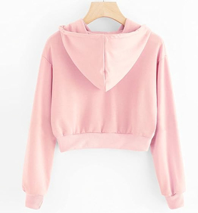 High Quality Custom Logo Cotton Long Sleeve Pullover Women Crop Top Hoodie for Gym Clothing Out <b>Door</b> Fitness With Private Logo - Product Image 2
