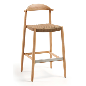 Taburete de Bar de Madera de Teca en Venta con Cordón Resistente, Diseño Moderno y Minimalista para Comedor al Aire Libre - Precio Negociable - Product Image 1