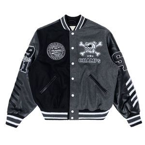 Chaqueta Universitaria Unisex al por Mayor, Chaqueta Varsity de Lona con Cuello Alto, Impermeable y Resistente al Viento, Proveedor de Logotipos Personalizados - Product Image 5