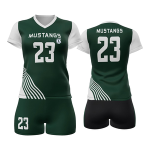 Volleyball Uniform Moisture Wicking Breathable Printed Customizable Team Practice Jersey Shorts Set with Four-Way Stretch - Product Image 1