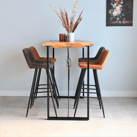 Table de bar industrielle polyvalente pliable en bois de manguier marron, design moderne et oblong, pour chambre, extérieur, maison, bar, hôtels, salon