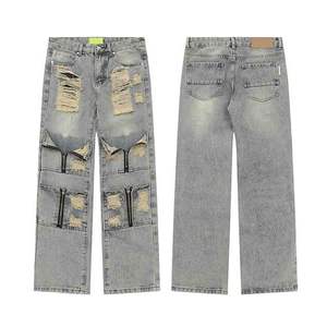 กางเกงยีนส์ผู้ชายไซส์ใหญ่ สไตล์ลำลอง เนื้อผ้านุ่มสบาย ทอแบบถัก  แฟชั่นทันสมัย  ได้รับความนิยมสูง - Product Image 2