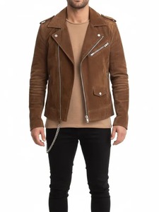 Mens Brown <b>Suede</b> Biker <b>Jacket</b> - Product Image 1