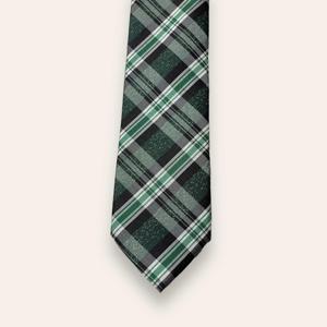 Cravate à carreaux vertes de qualité supérieure pour hommes |   Cravate de créateur tissée, formelle, pour affaires, mariage ou soirée |   Style de Vêtements Cadeaux de Luxe à l'Exportation - Product Image 1