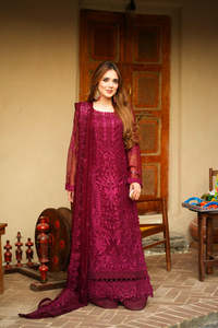 Robes de soirée de créateur pour femmes pakistanaises, ensemble brodé 3 pièces, couleurs et tailles personnalisées, tenue traditionnelle pour mariage et fêtes - Product Image 3
