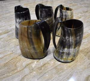 Noorbaba Elegant Polished Buffalo Horn Mug <b>Animal</b>-Style Nautical Drinking Horn Wedding Groomsmen Gift <b>Decorative</b> Natural Craft - Product Image 1