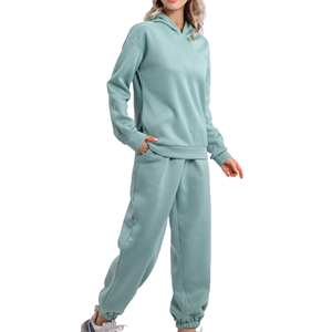 Ensemble 2 pièces de survêtement tendance streetwear personnalisable pour femme, coupe oversize en molleton bouclette – Meilleures ventes - Product Image 3