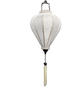 Farol de Seda Vietnamita Blanco, Lámpara de Tela Hecha a Mano, Decoración para Bodas y Eventos, Iluminación Colgante - Product Image 1