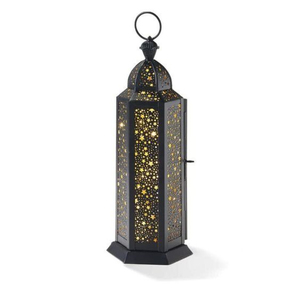 <b>Set</b> Of 3 Vintage Metal Decorative Candle <b>Lanterns</b> Stylish Hanging Candle Holders With Tempered Glass For Indoor Outdoor Events - Product Image 2