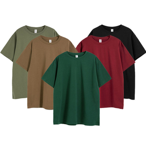 High Quality 240gsm 100% Cotton Men's <b>T</b>-<b>Shirt</b> Custom Unisex Heavyweight Oversized Design Silk Screen Printing Logo - Product Image 1