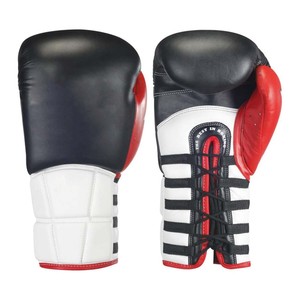 Gants de boxe personnalisés en cuir de vachette à lacets, pour entraînement professionnel, sac de frappe, sparring en gel, cuir synthétique - Product Image 3
