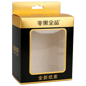 Boîte d'emballage en papier personnalisée à suspendre à la fenêtre avec feuille plastique transparente, matériaux recyclés et gaufrage pour la vente au détail - Product Image 1