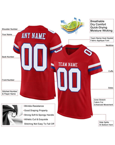High Quality Sublimated Men's American Football Jersey Front 100% Polyester Quick Dry Side Split V <b>Neck</b> Cheap Price 2026 - Product Image 4