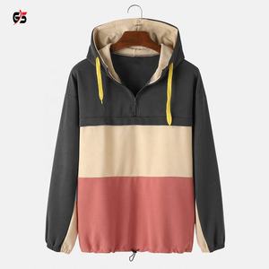 Sweat-shirt à capuche pour hommes, 1/4 coton, tissu molletonné, fermeture éclair, Logo personnalisé, manches longues, tenue décontractée, nouvelle collection 100% - Product Image 4