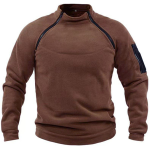 Sudaderas de punto estampadas de invierno para hombre al por mayor, de manga larga, cálidas, sin color liso, holgadas para exteriores - Product Image 6