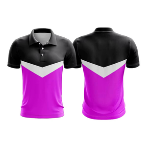Polo pour homme à blocs de couleur, manches courtes, motif géométrique, tissu tricoté décontracté, noir, blanc, jaune moutarde - Product Image 4