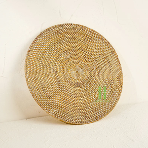 Hot Trend Rattan Charger <b>Plates</b> Boho Round Rattan Placemat OEM Hot Sale Placemat Wicker Charger <b>Plate</b> From Vietnam - Product Image 4