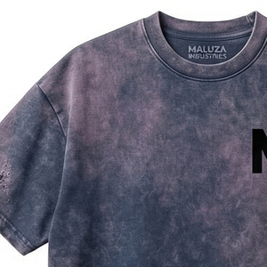 T-shirt à ourlet fendu style streetwear, coupe oversize, impression de logo personnalisée, 100% coton, décontracté, mode masculine - Product Image 2