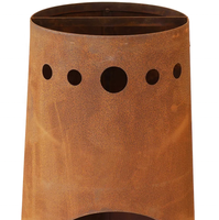 Cheminée brûlante à bois de foyer en acier Corten extérieur rouillé Offre Spéciale pour le patio extérieur d'arrière-cour