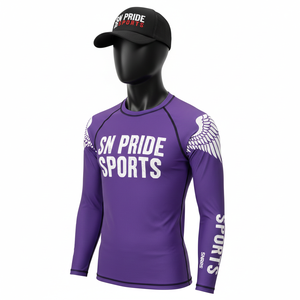 Rashguard MMA unisexe personnalisé de haute qualité, couleur et logo sur mesure, respirant, manches longues, imprimé par sublimation - Product Image 2