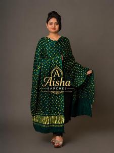 Pure Silk Indian Bandhani Dupatta In Traditional Look - Product Image 4