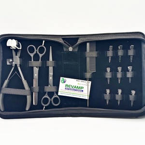 Kit Profesional de Herramientas para Extensiones de Cabello de Acero Inoxidable Color Negro, Pinzas para Cinta Adhesiva, Tijeras de Recorte, Clips y Peine - Product Image 2