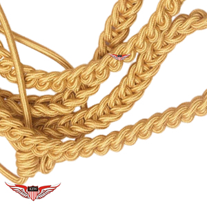Gold Aiguillette Shoulder <b>Cord</b> Twisted Aiguillette with Metallic Golden Tip - Product Image 3