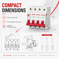 Interruptor Automático Miniatura (MCB) de Alta Corriente CDB6i-125 1P 1P+N 2P 3P 3P+N 4P 63A-125A AC230V 400V DC125V 250V 10kA para Riel DIN