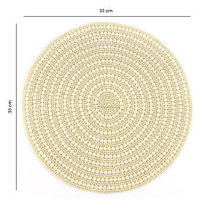 Luxury Kitchen Decor Round <b>Beaded</b> Placemat <b>Plastic</b> and Cloth Tablemat for Dining Table Restaurant and Hotel Design - Product Image 1