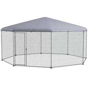 Recinto per Polli Grande 17.1x15.7 ft Argento con Copertura per 19-25 Galline - Nuova Casetta per Galline Ovaiole - Product Image 1