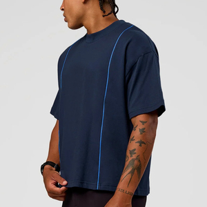 T-shirts personnalisés 100 % coton, longs, tricotés, surdimensionnés, respirants, anti-plis, pour hommes et femmes, impression numérique - Product Image 6