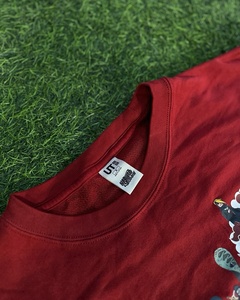 Custom <b>Mens</b> High Quality Graphic Printed Sweatshirt Wholesale Red French Terry Crewneck <b>Pullover</b> OEM - Product Image 3