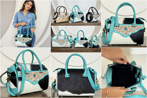 Nouveau sac Speedy en cuir de vachette, sac à main western en cuir repoussé à la main avec bandoulière, sac de voyage spacieux et sac bandoulière - Product Image 3
