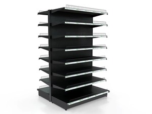 Estante de Exhibición Metálico Resistente, Horizontal, de 4 Niveles, en Forma de L, Perforado, para Supermercado - Product Image 2