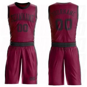Conjunto de Uniforme de Baloncesto Sublimado Personalizado con Cuello Redondo Negro y Marrón, Nombre del Equipo, Número y Logotipo Impresos Personalizados - Product Image 1