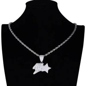 Mens Hip Hop Rhinestone CZ Numbers Pendant Necklace Silver <b>Iced</b> <b>Out</b> Number Charm Bling <b>Chain</b> Streetwear Moissanite Jewelry Gift - Product Image 2